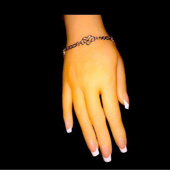 Hearts Charm Bracelet-Silvertone - Picture 1 of 4